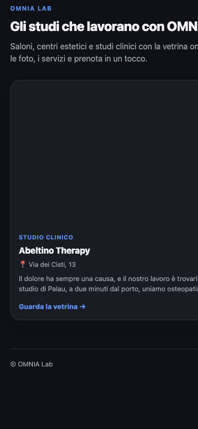 Il marketplace degli studi OMNIA