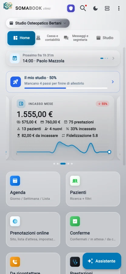 La home di Somabook su iPhone